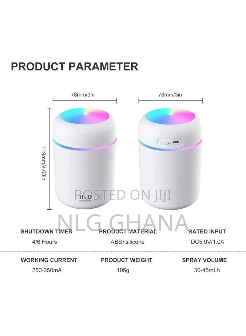 300ml Portable Colorful Cool Mini Air Humidifier Essential O