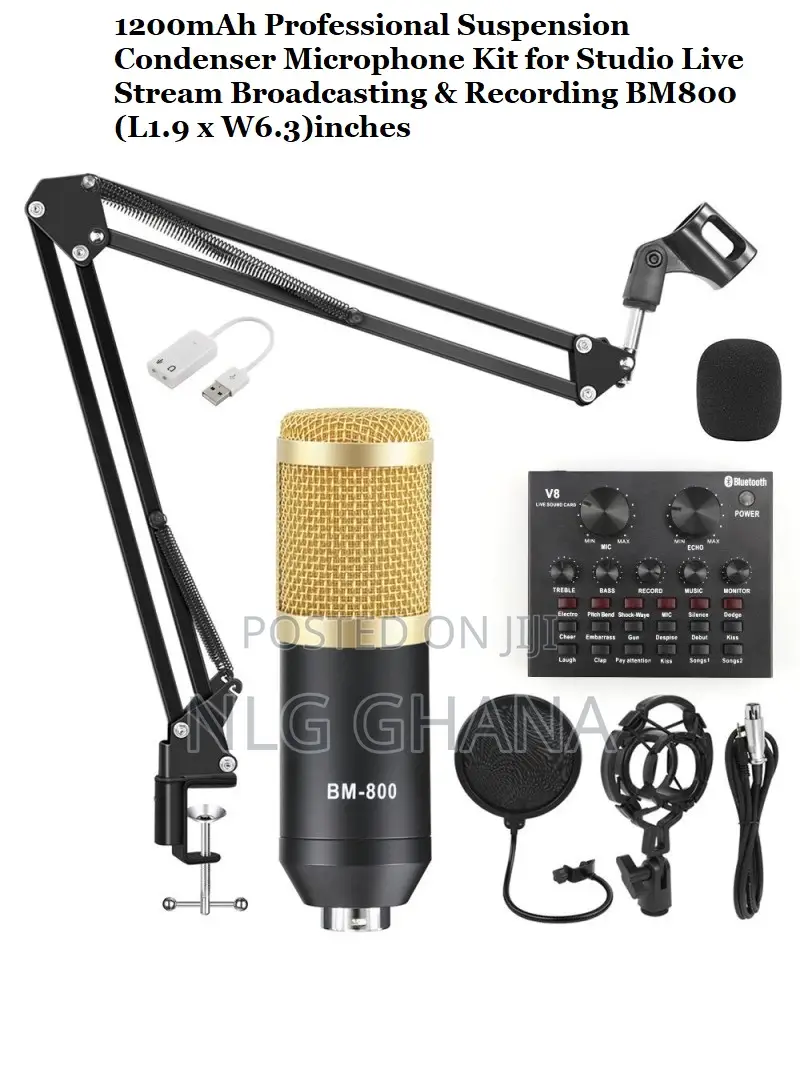 1200mah Professional Suspension Condenser Microphone Kit For