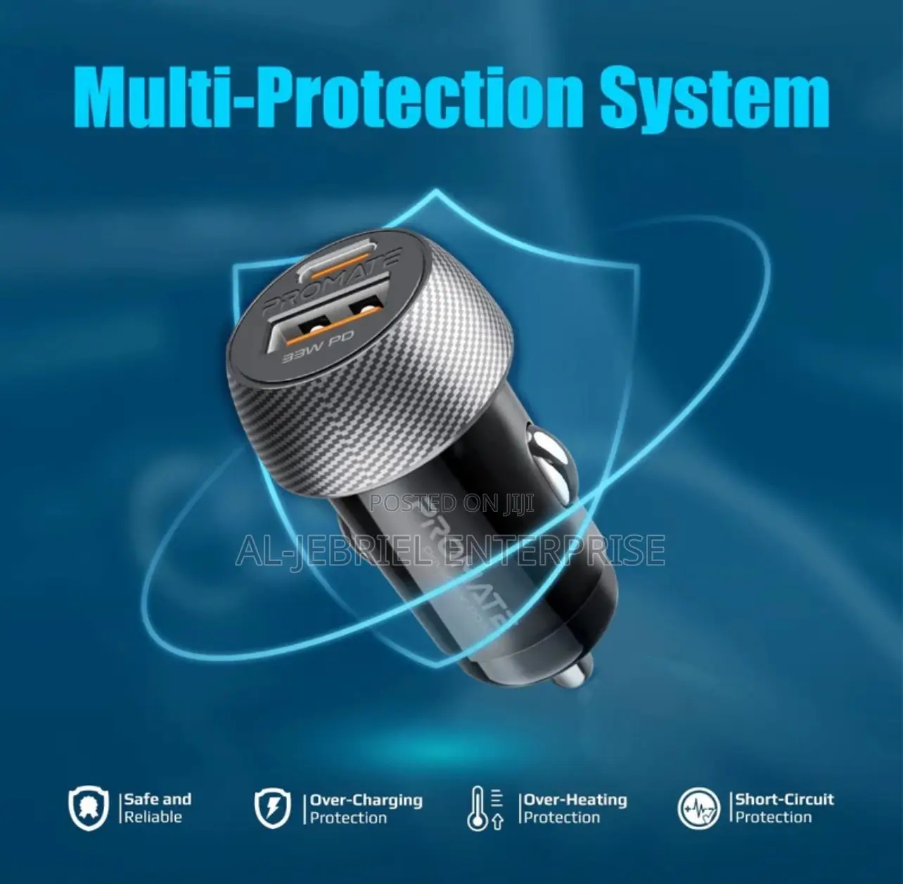 33 Watts USB-C Promate Drivegear Ultra-Compact Car Charger