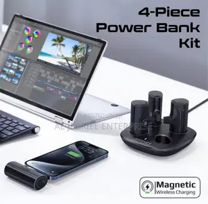 5000mah Promate Deltapack 4-Piece Power Bank Kit+Kickstands