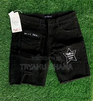 Photo - Original Quality Well-Done Black Jeans Shorts for Sale