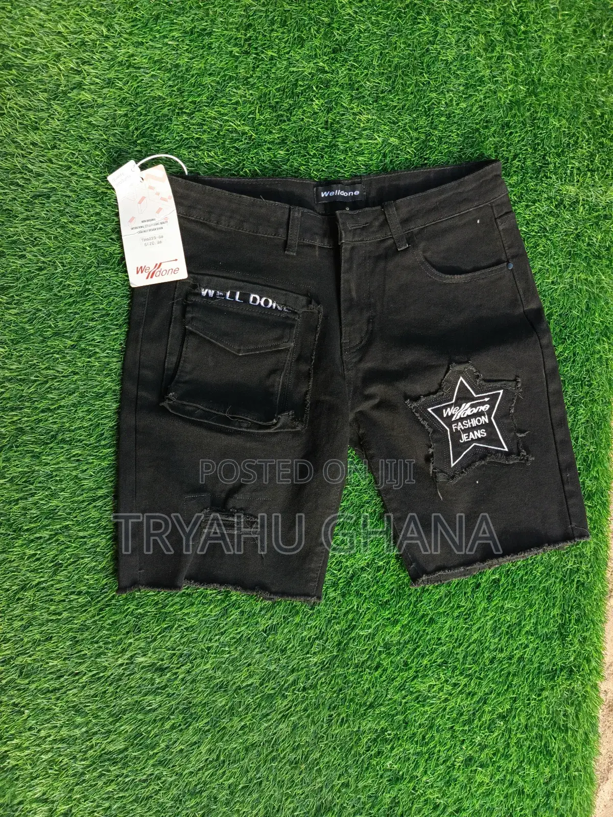 Original Quality Well-Done Black Jeans Shorts for Sale