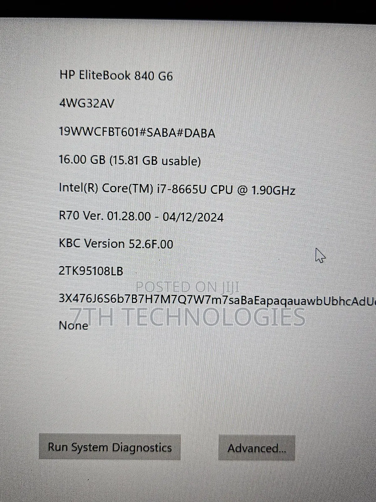Laptop HP EliteBook 840 G6 16GB Intel Core I7 SSD 256GB