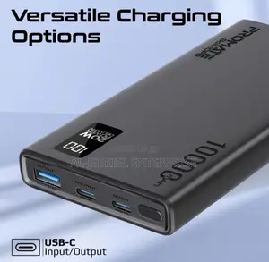 Promate BOLT-10 10000mah Slim Power Bank With 20W PD USB-C