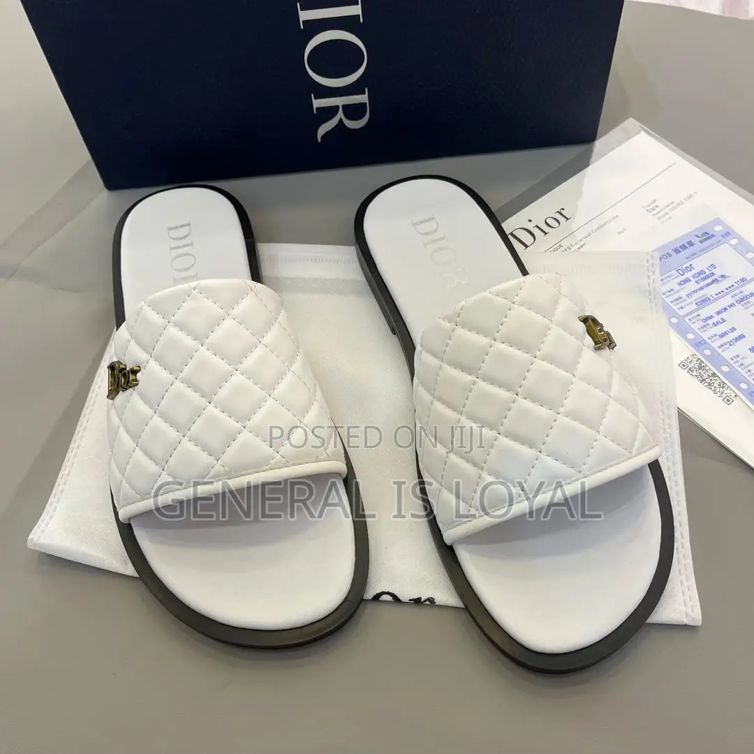 Dior White Slippers