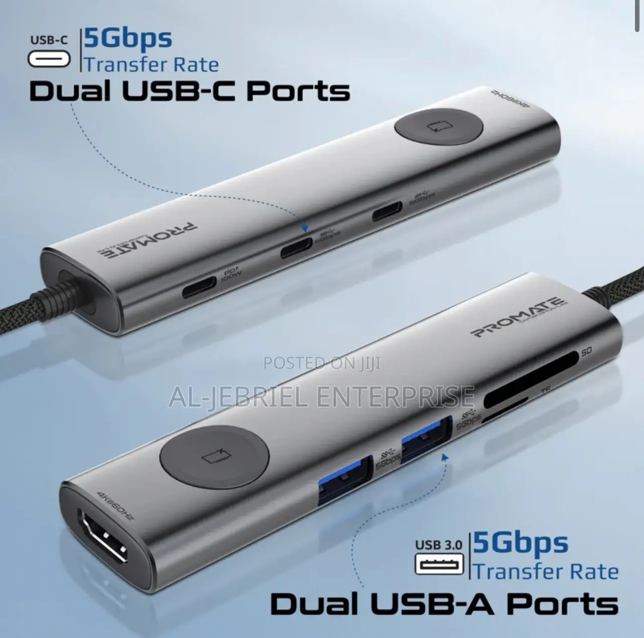 Promate 9-in-1 Multiport Usb-C Hub+HDMI Display Off Button
