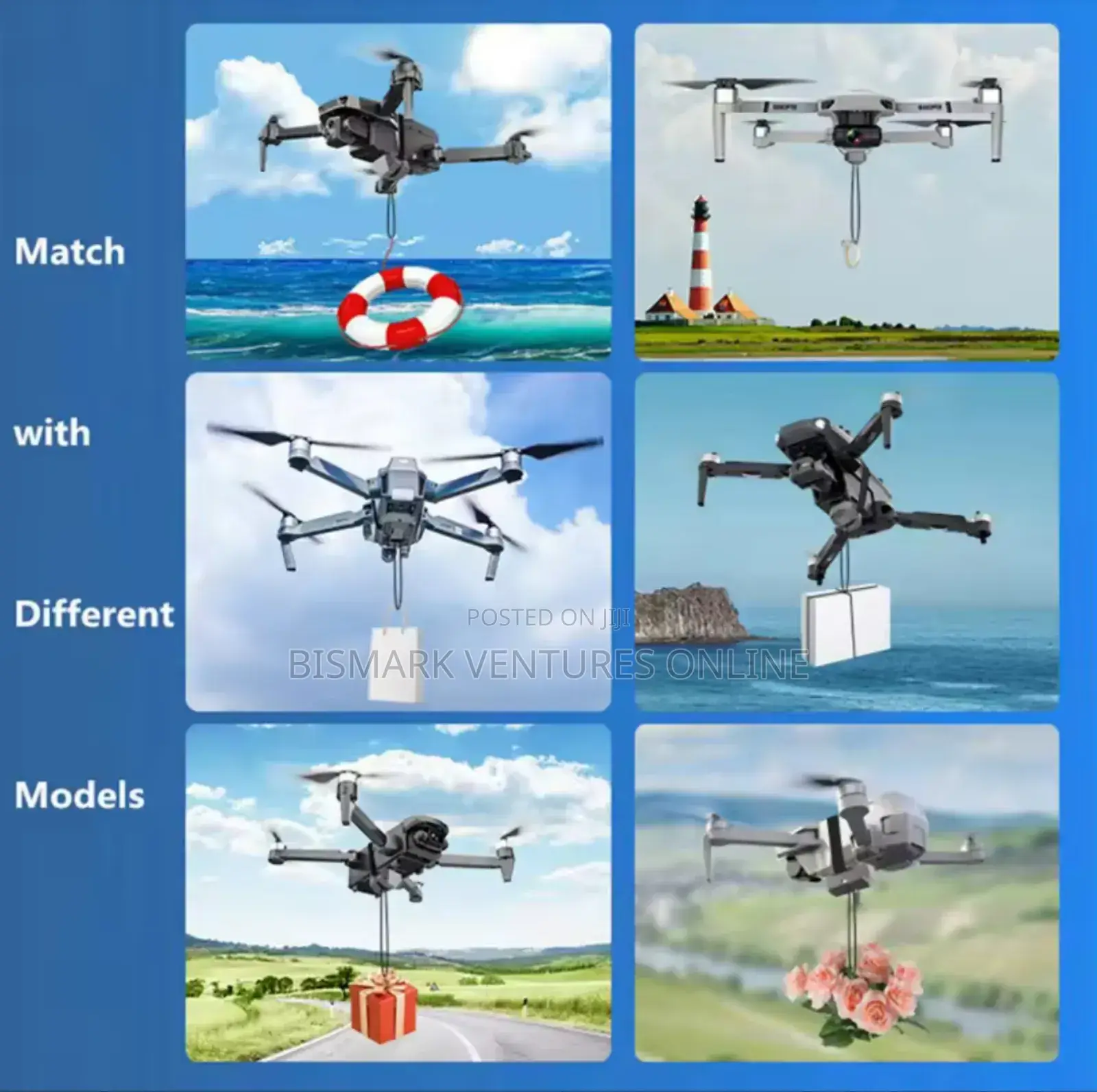 164ft Drone Airdrop System, Drone Clip Remote Controller