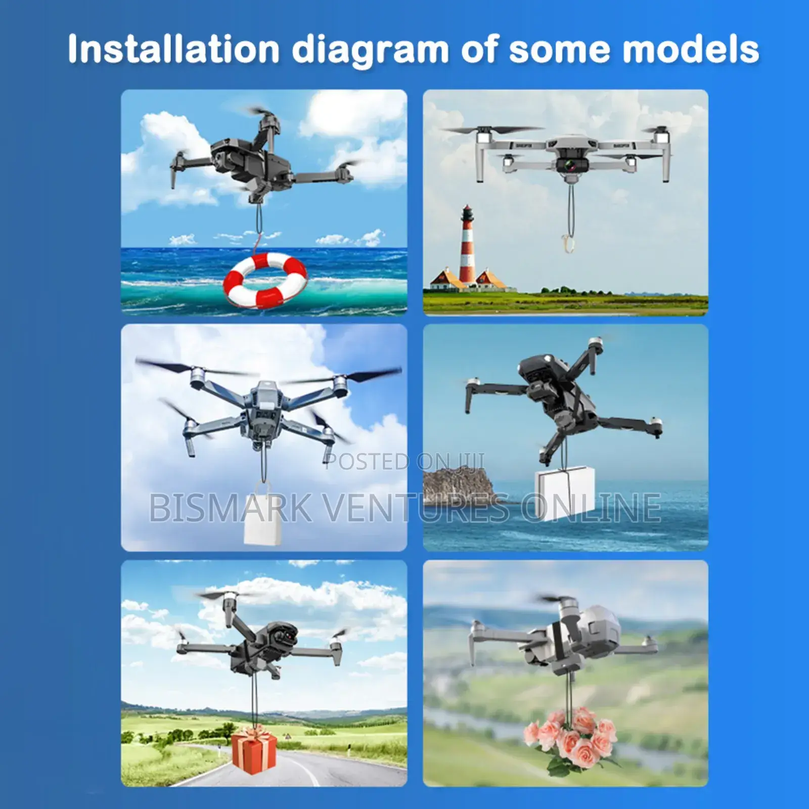 164ft Drone Airdrop System, Drone Clip Remote Controller