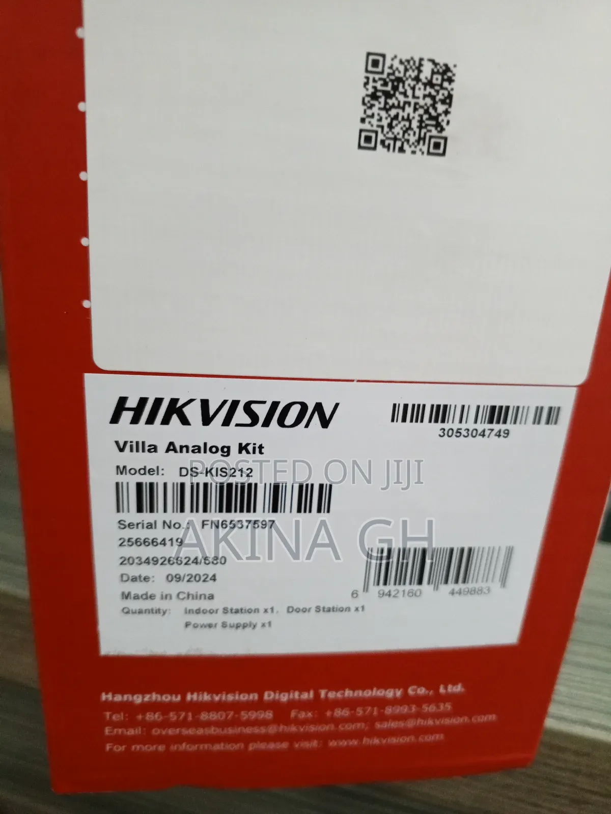 Hikvision Analog Door Bell Hd Video Intercom Kit Ds-Kis212