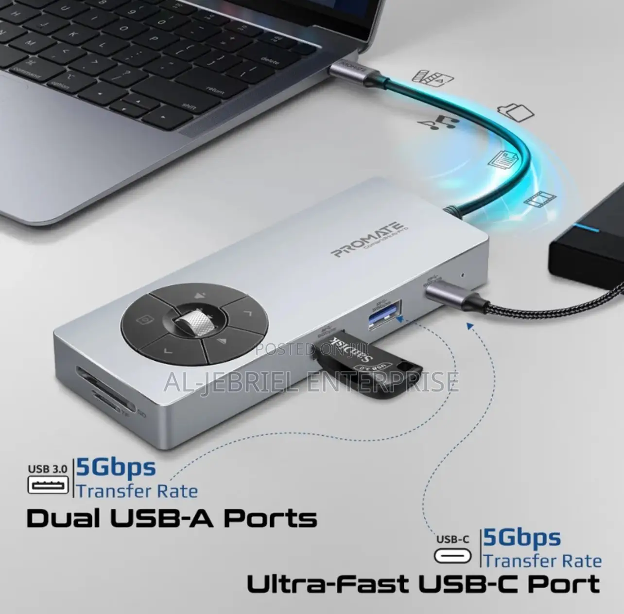 Comandhub-Pro Promate 14-in-1 Multiport High-Speed USB-C Hub