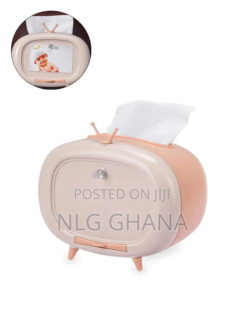 Cute TV Shape Tissue Box Storage Case Phone Mount Holder