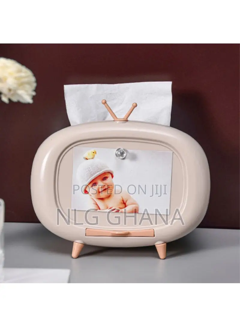 Cute TV Shape Tissue Box Storage Case Phone Mount Holder