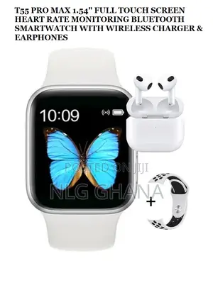 T55 PRO Max 1.54" Full Touch Screen Heart Rate Monitoring Bl