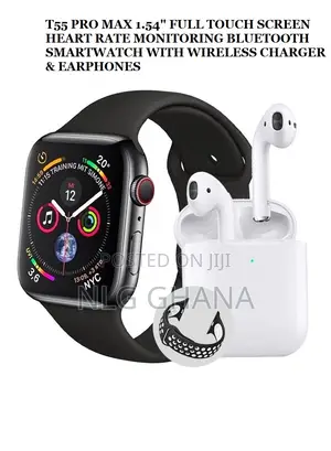 T55 PRO Max 1.54" Full Touch Screen Heart Rate Monitoring Bl