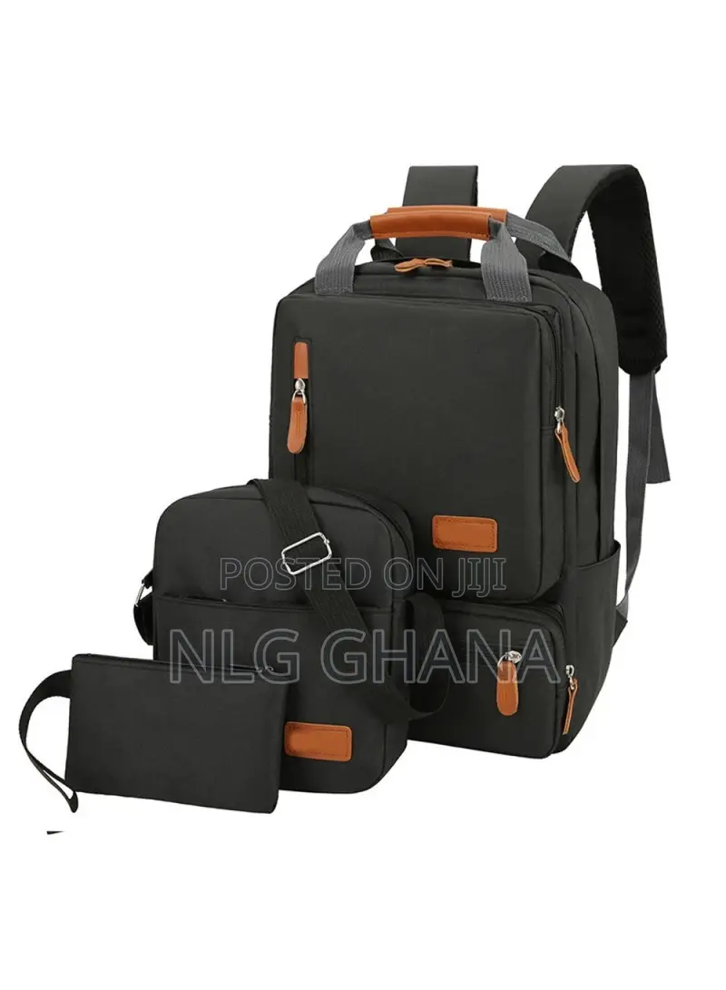 3pcs Backpack Set 14.5-Inch Laptop Backpack With Small Pocke