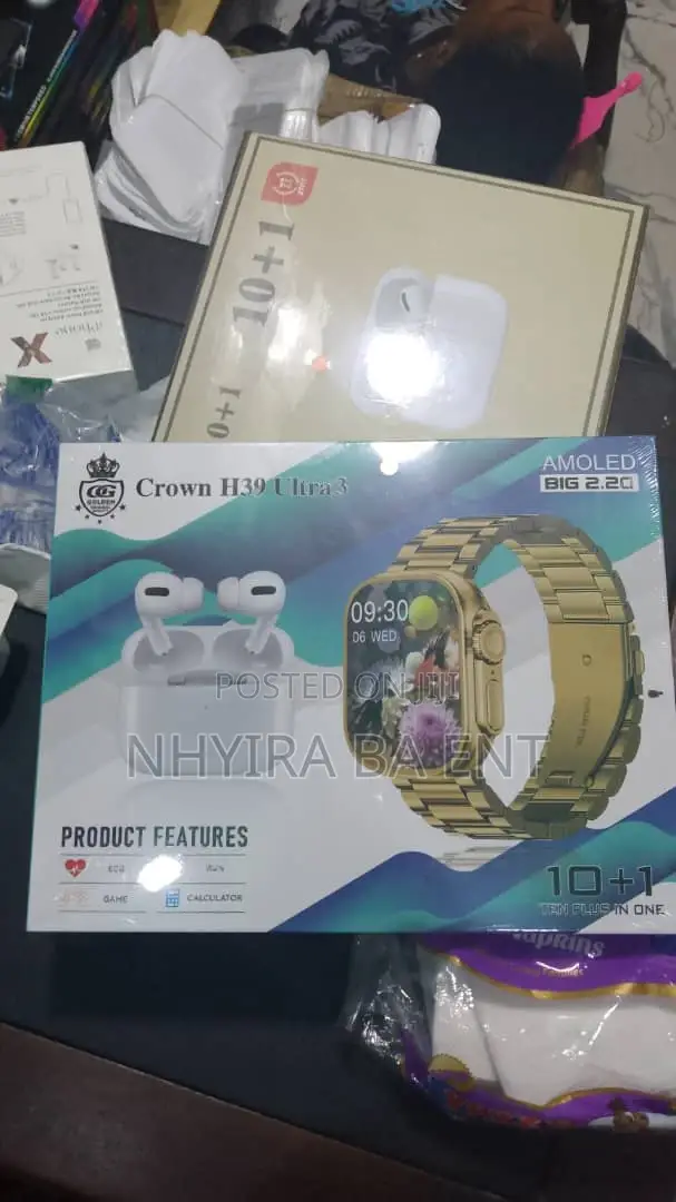 3 In 1; Smart Watch, Earpod, Phone And More Accessories