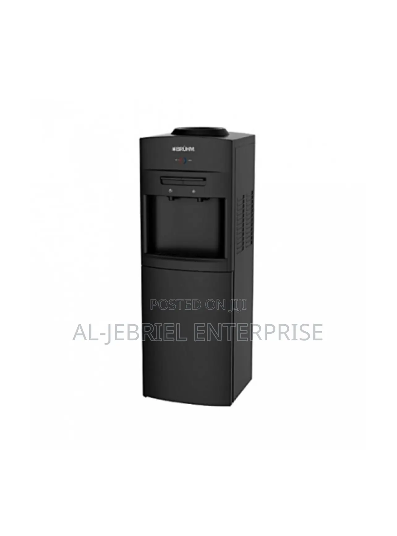 Bruhm Water Dispenser 2 Tabs(Hot Cold) Storage Cabinet Black