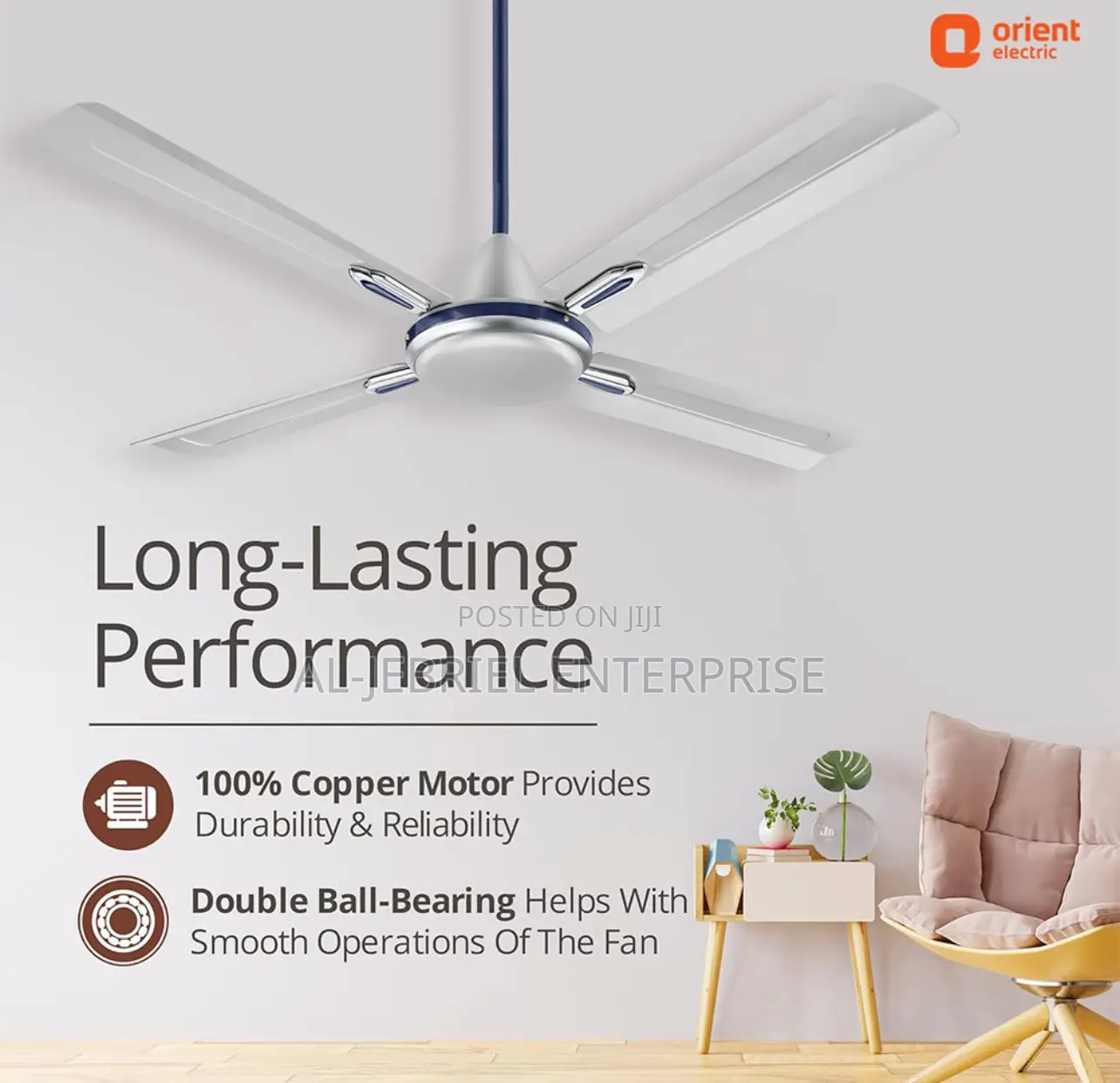 LONG LASTING PERFORMANCE 48 Inches Orient Ceiling Fan