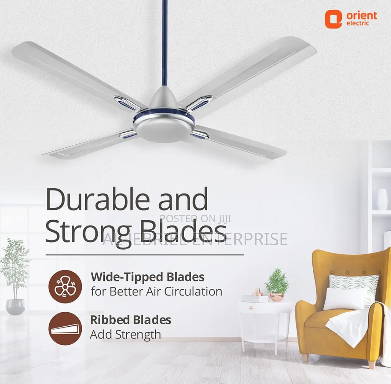 48” Durable Strong Blades Orient High-Speed Ceiling Fan