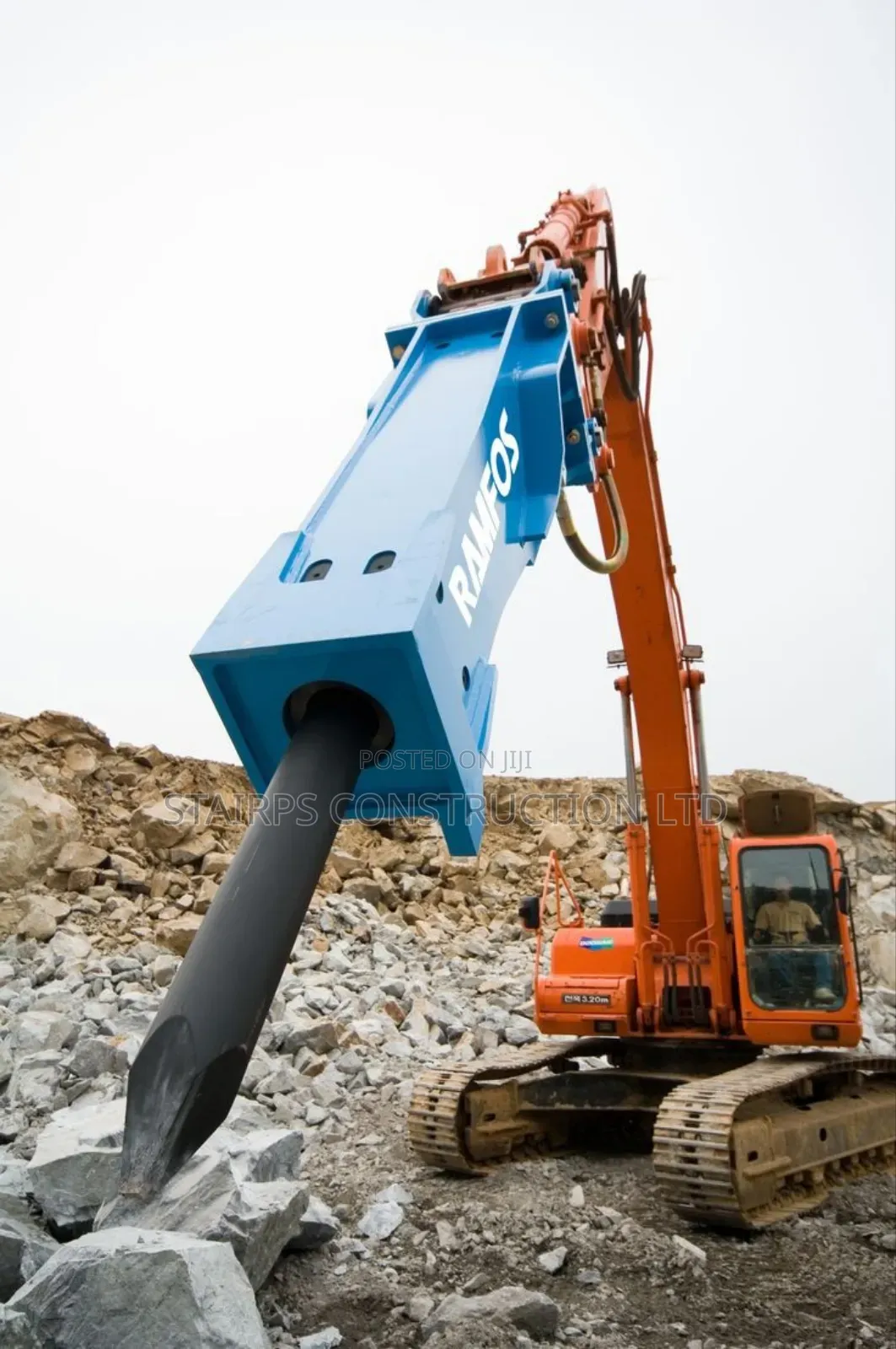 Excavator With Jack Hammer for Rent.