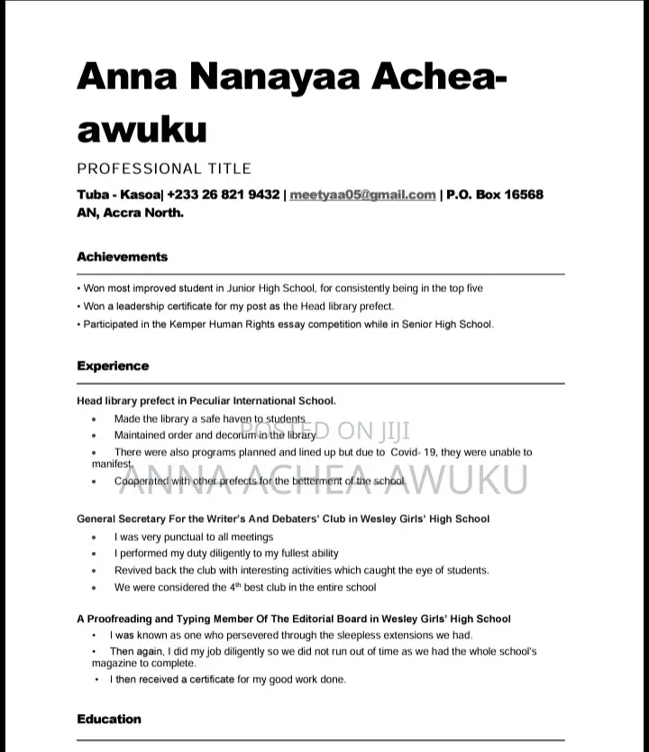 Customer Service Representative ( Female