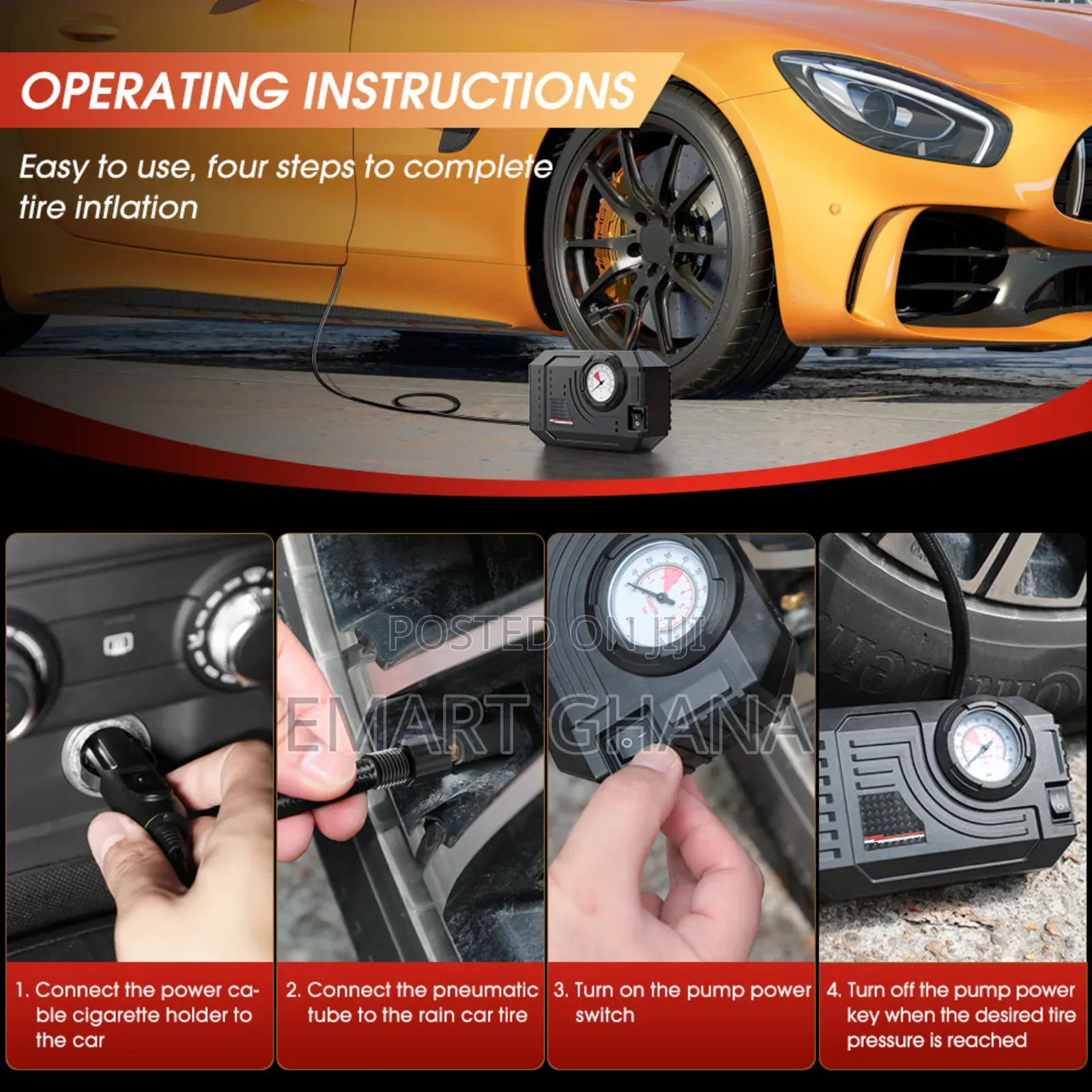 Car Air Compressor 12V Portable Electric Car Tyre Inflator