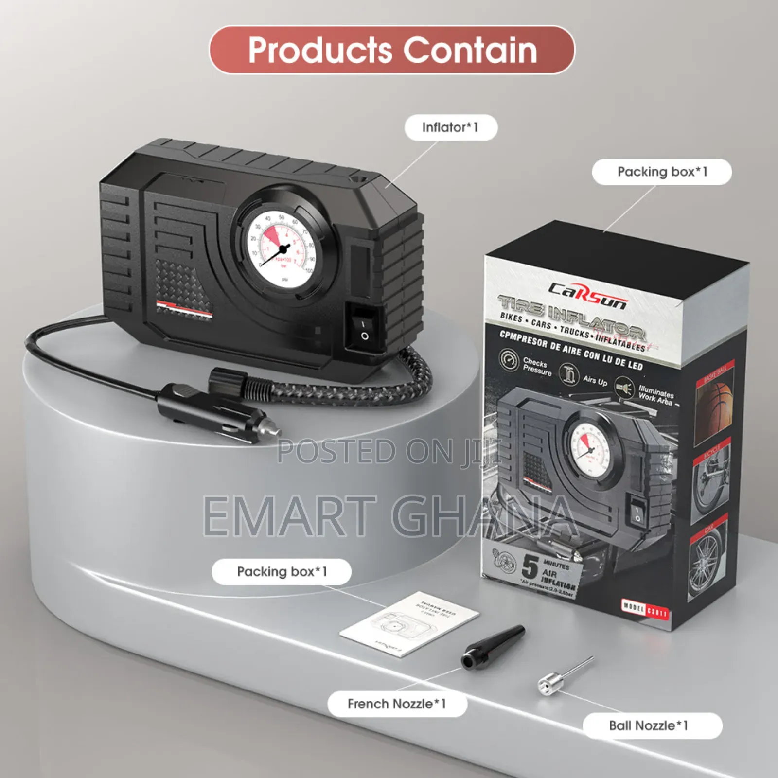 Car Air Compressor 12V Portable Electric Car Tyre Inflator
