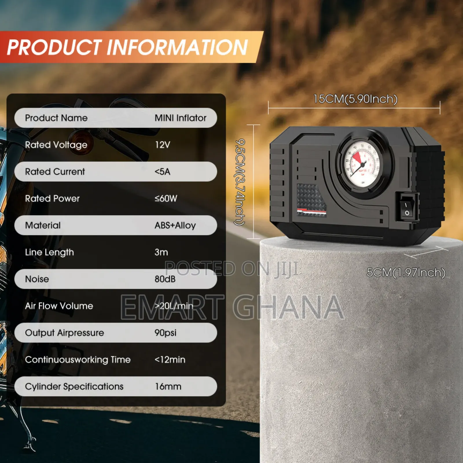 Car Air Compressor 12V Portable Electric Car Tyre Inflator