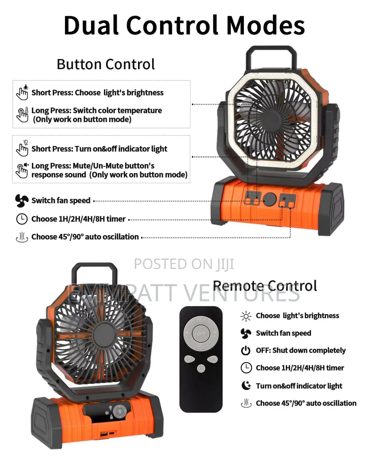 58hrs Rechargeable Fan