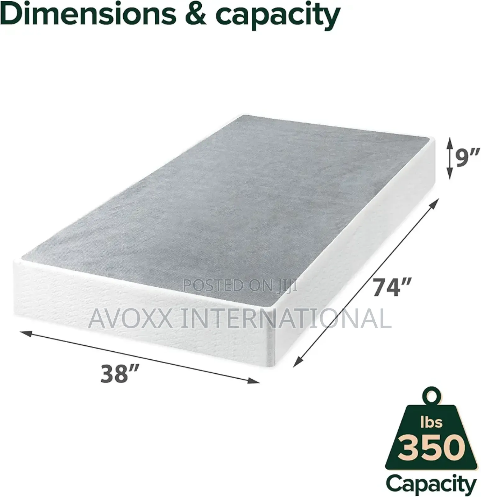 ZINUS 9" Metal Smart Box Spring / Mattress Foundation /Twin