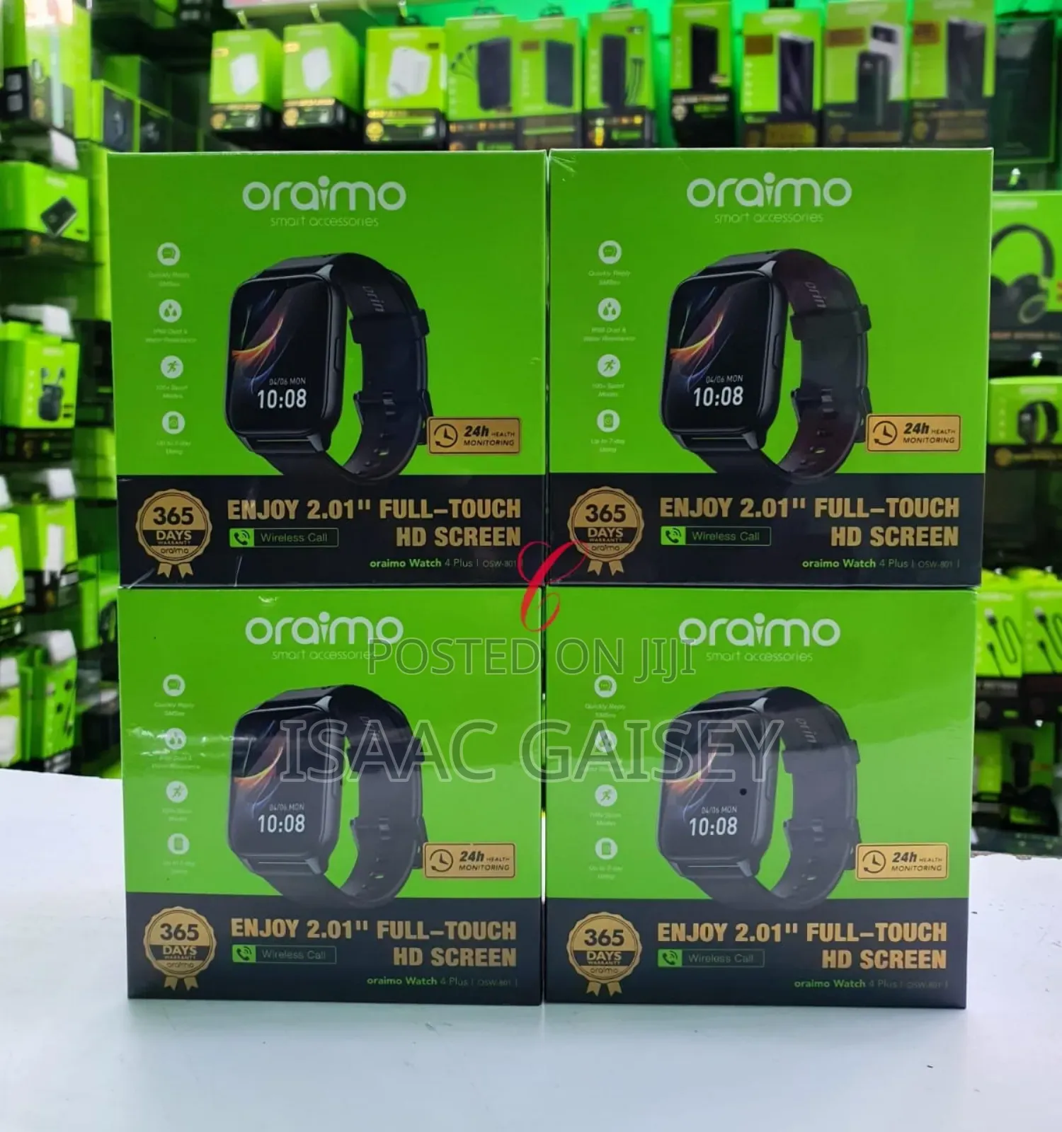Oraimo Watch 4 Plus, 2.01" Full-touch HD Screen
