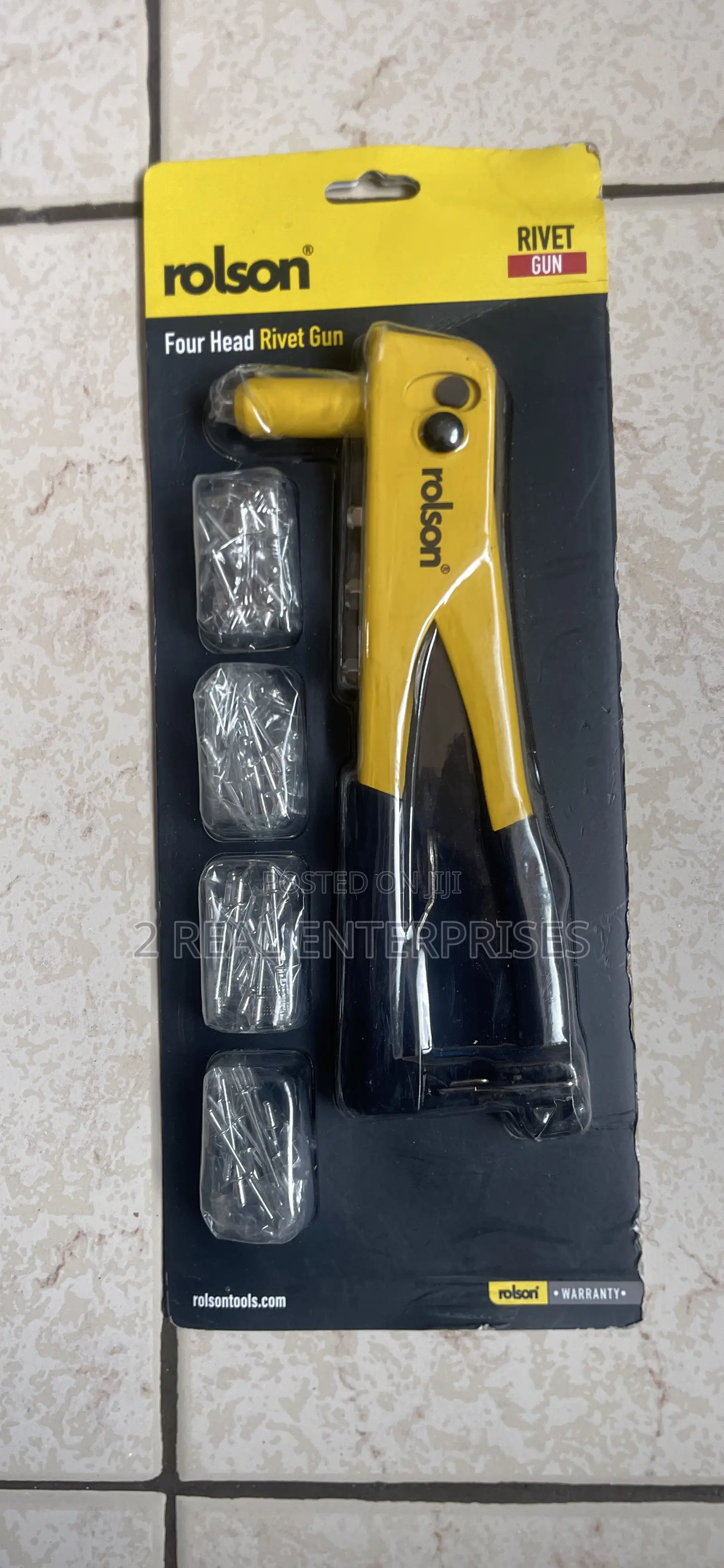Rolson Four Head Rivet Gun With 60pc Rivets and Wrench