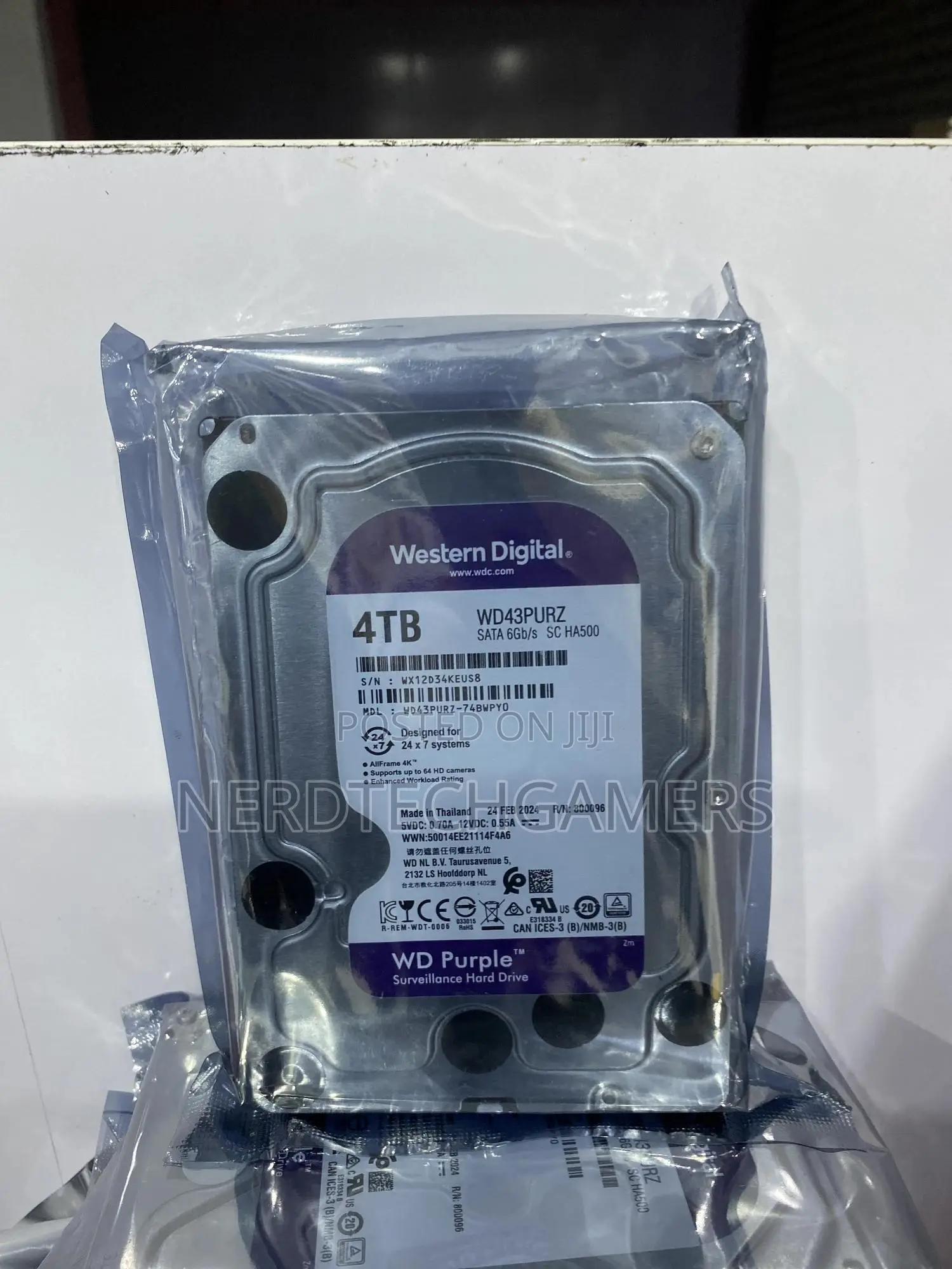 Western Digital 4TB WD Purple Internal HDD - 4TB