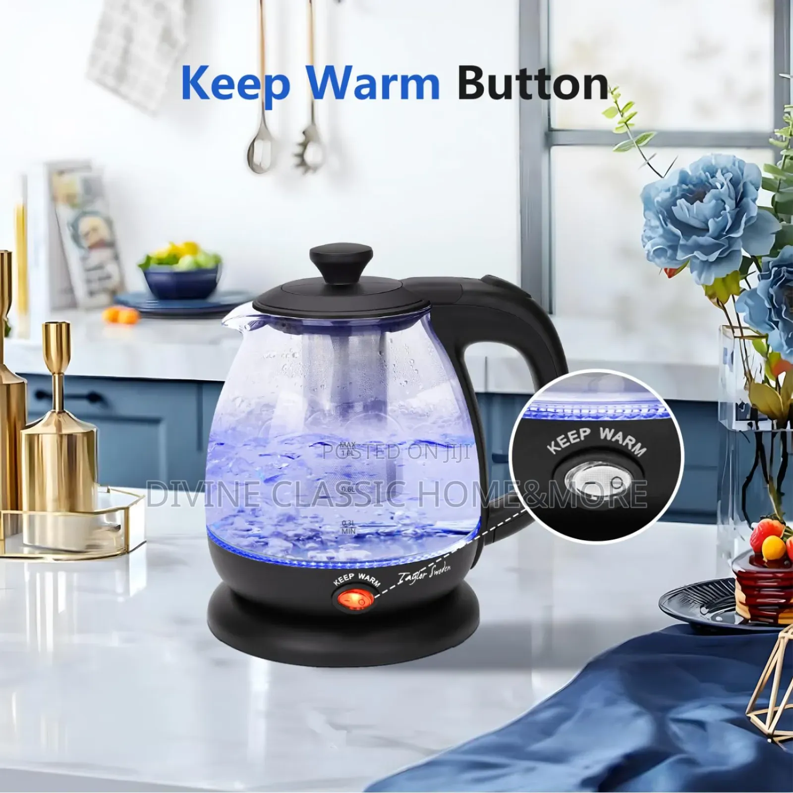 Taylor Swoden Electric Kettle With Infuser (1lit)