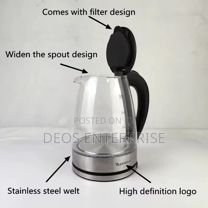 360 Degrees Boil Water RAF Glass Kettle