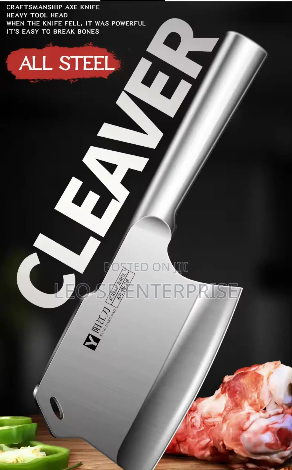All Steel Kitchen Bone Chopping Knife