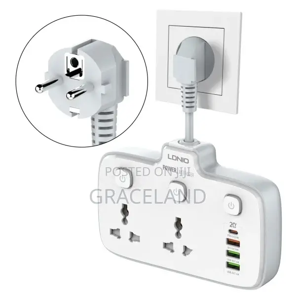 Original LDNIO Power Tv Socket Adapter Multi Outlet 3 USB