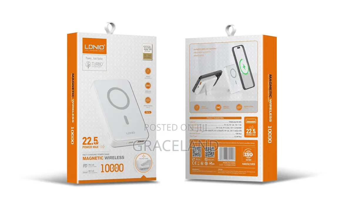 Original Faster LDNIO Magnetic Wireless Power Bank 1000_mah