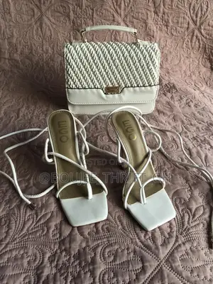 White Ego Lace Up Heels