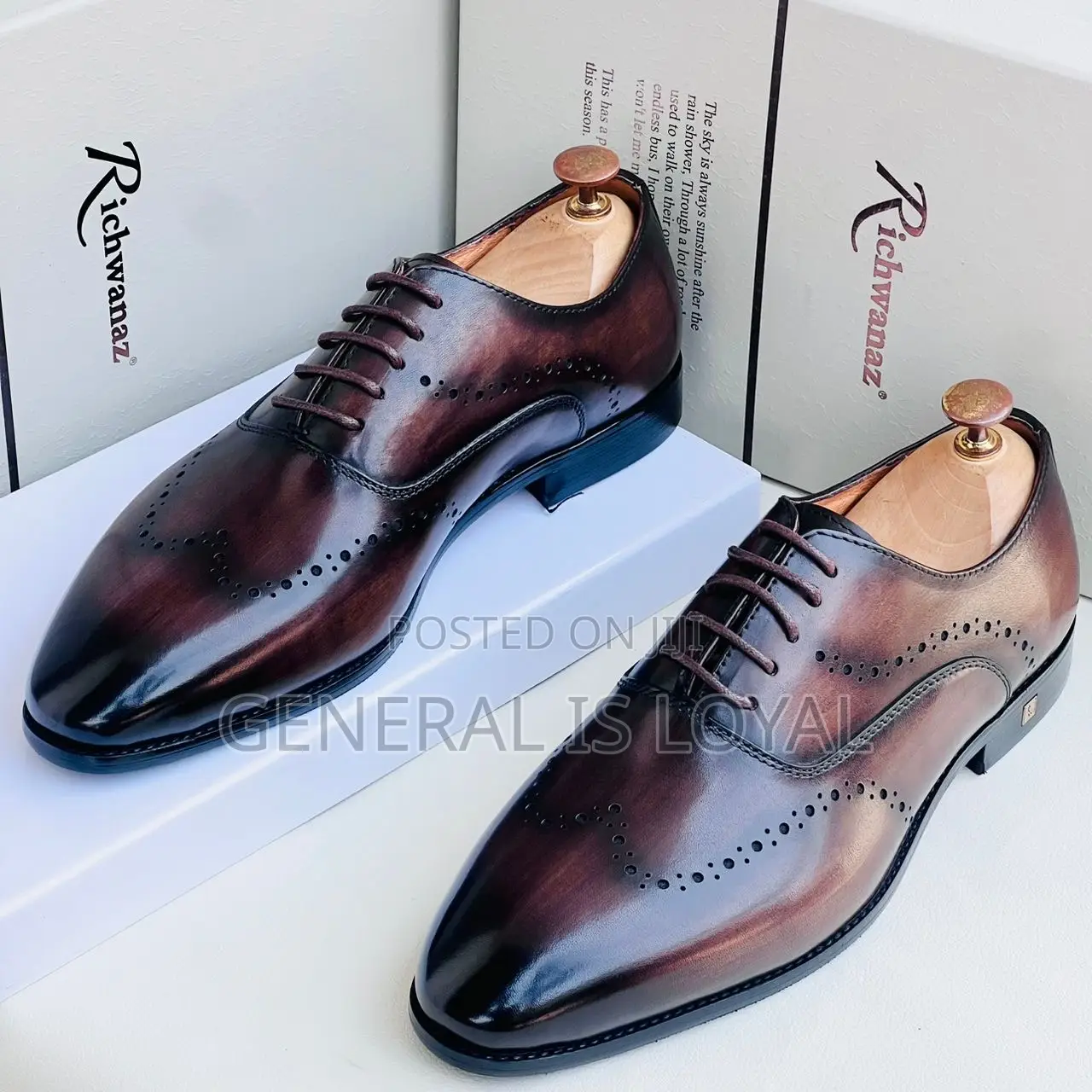 Richwanaz Brown Black Shoe