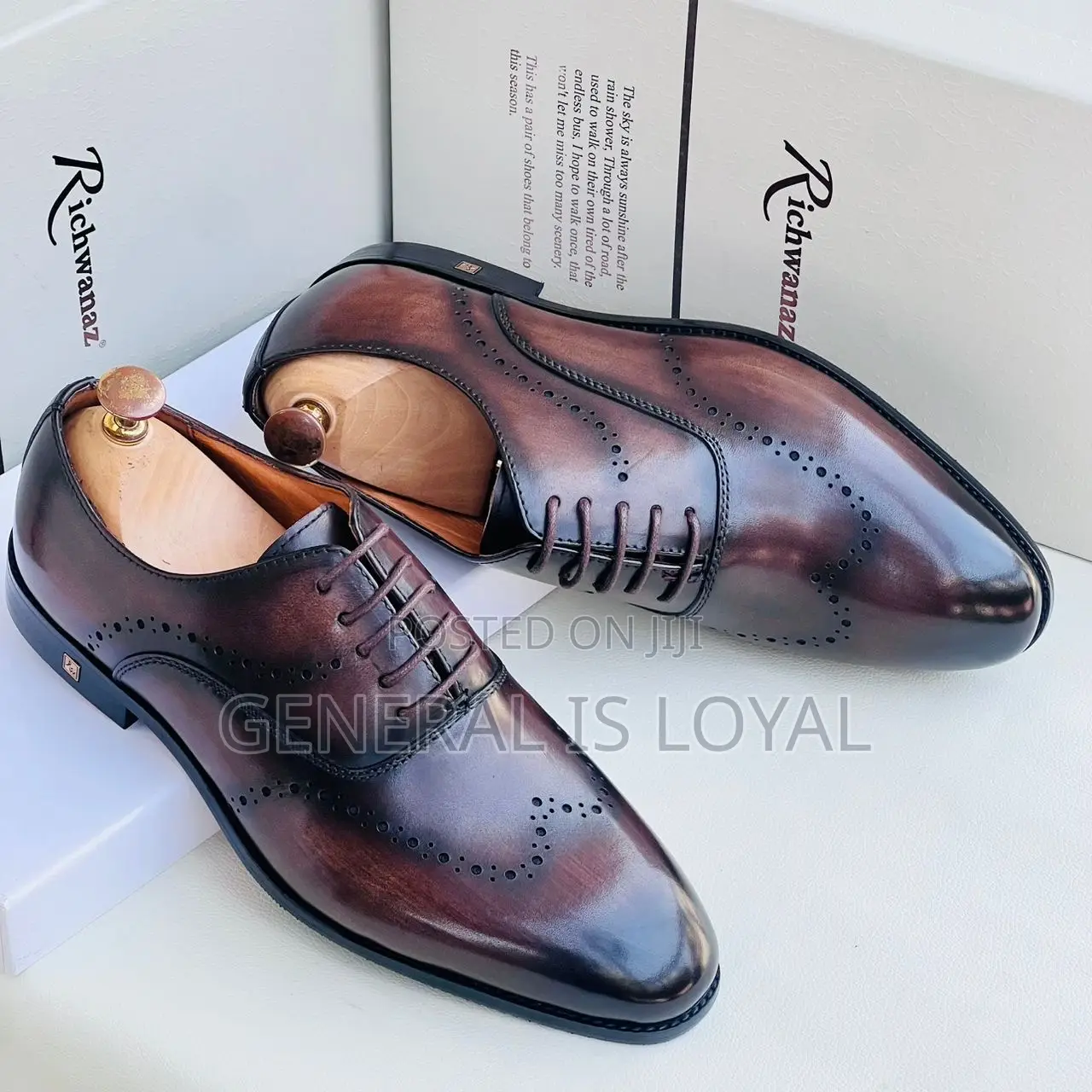 Richwanaz Brown Black Shoe