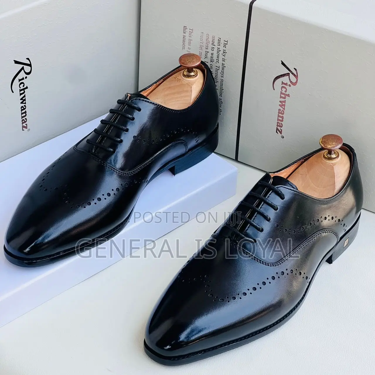 Richwanaz Brown Black Shoe