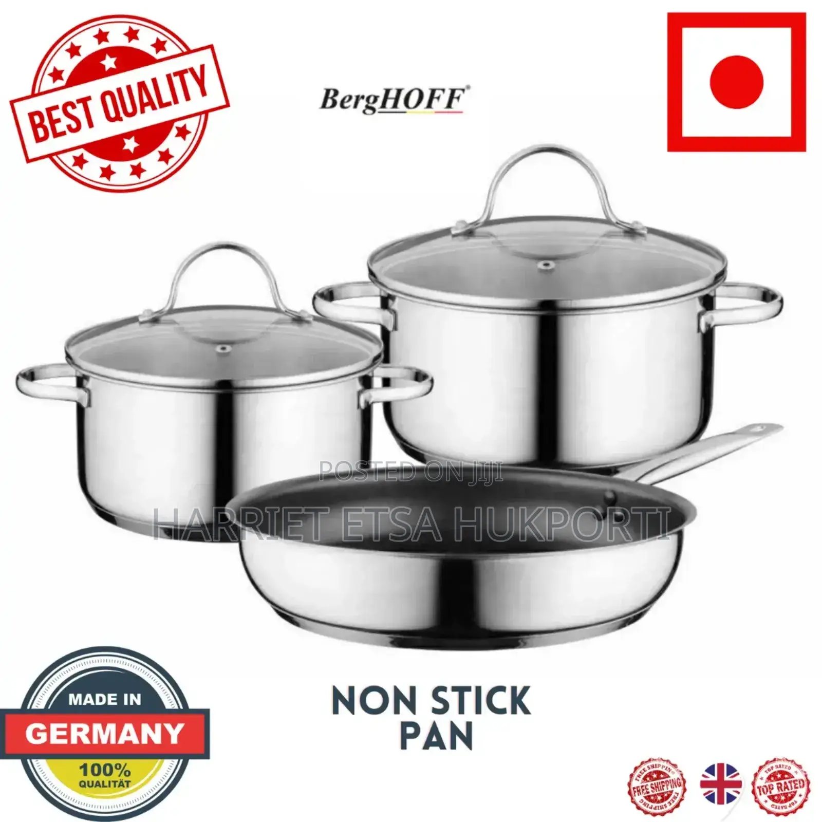 2 Pot Multipurpose Set,1 Frying Pan Saucepan With Glass Lids