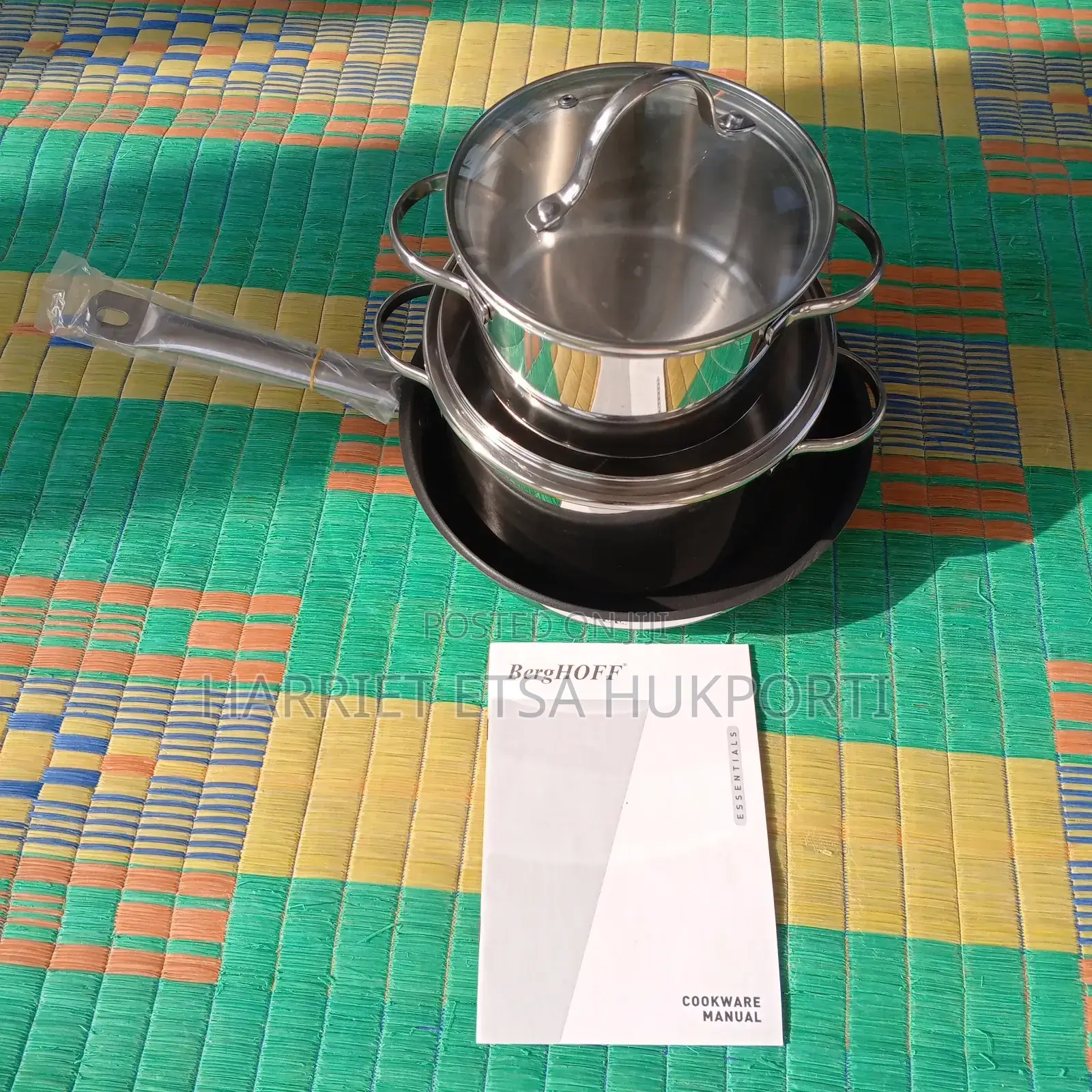 2 Pot Multipurpose Set,1 Frying Pan Saucepan With Glass Lids