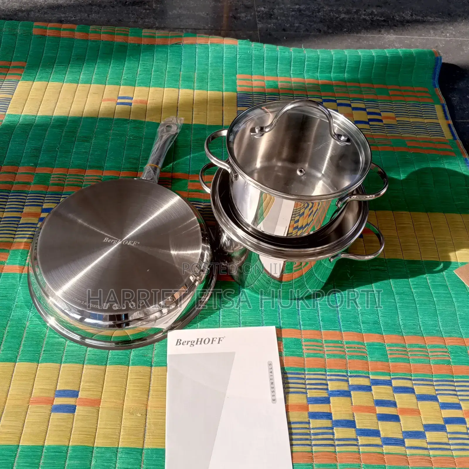 2 Pot Multipurpose Set,1 Frying Pan Saucepan With Glass Lids