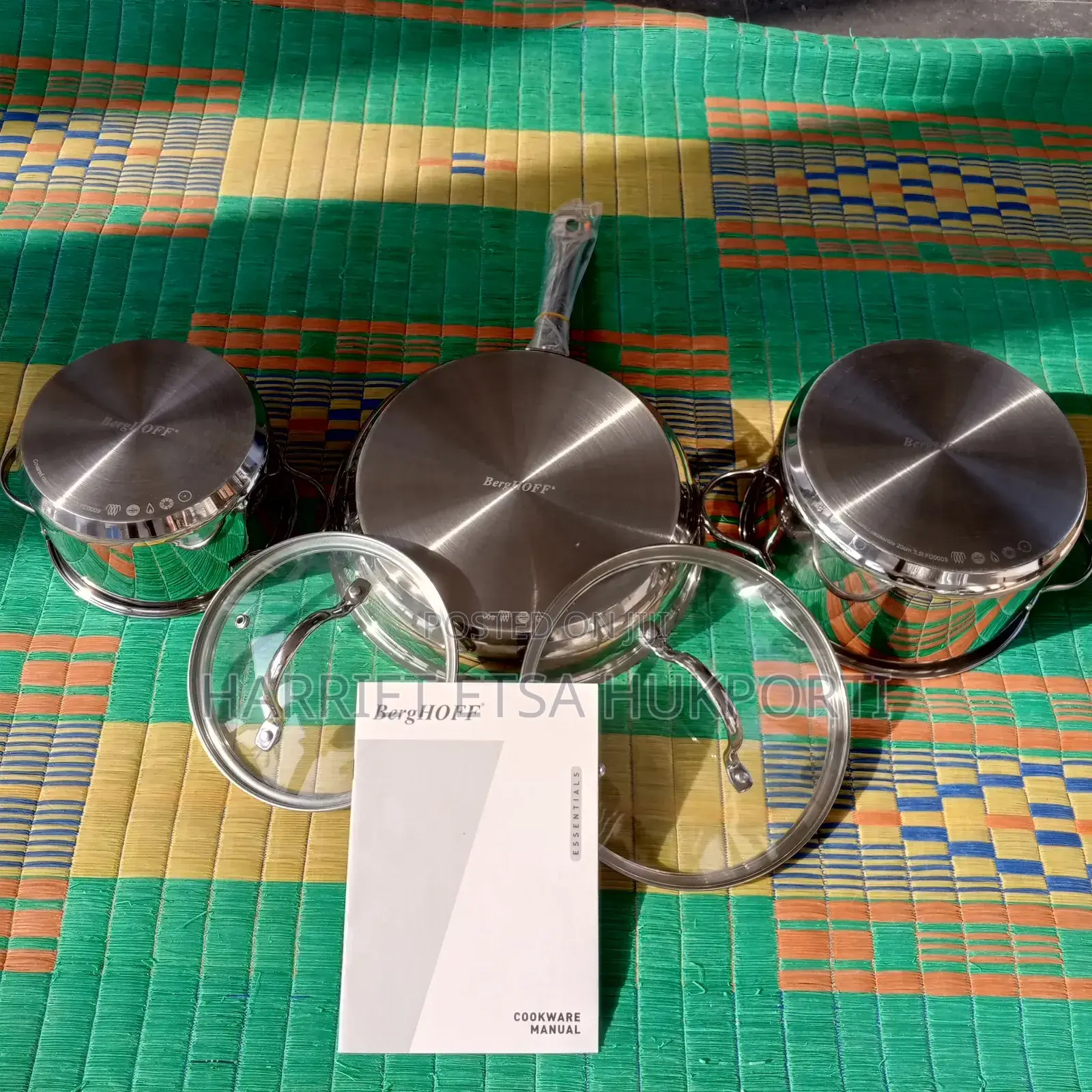 2 Pot Multipurpose Set,1 Frying Pan Saucepan With Glass Lids