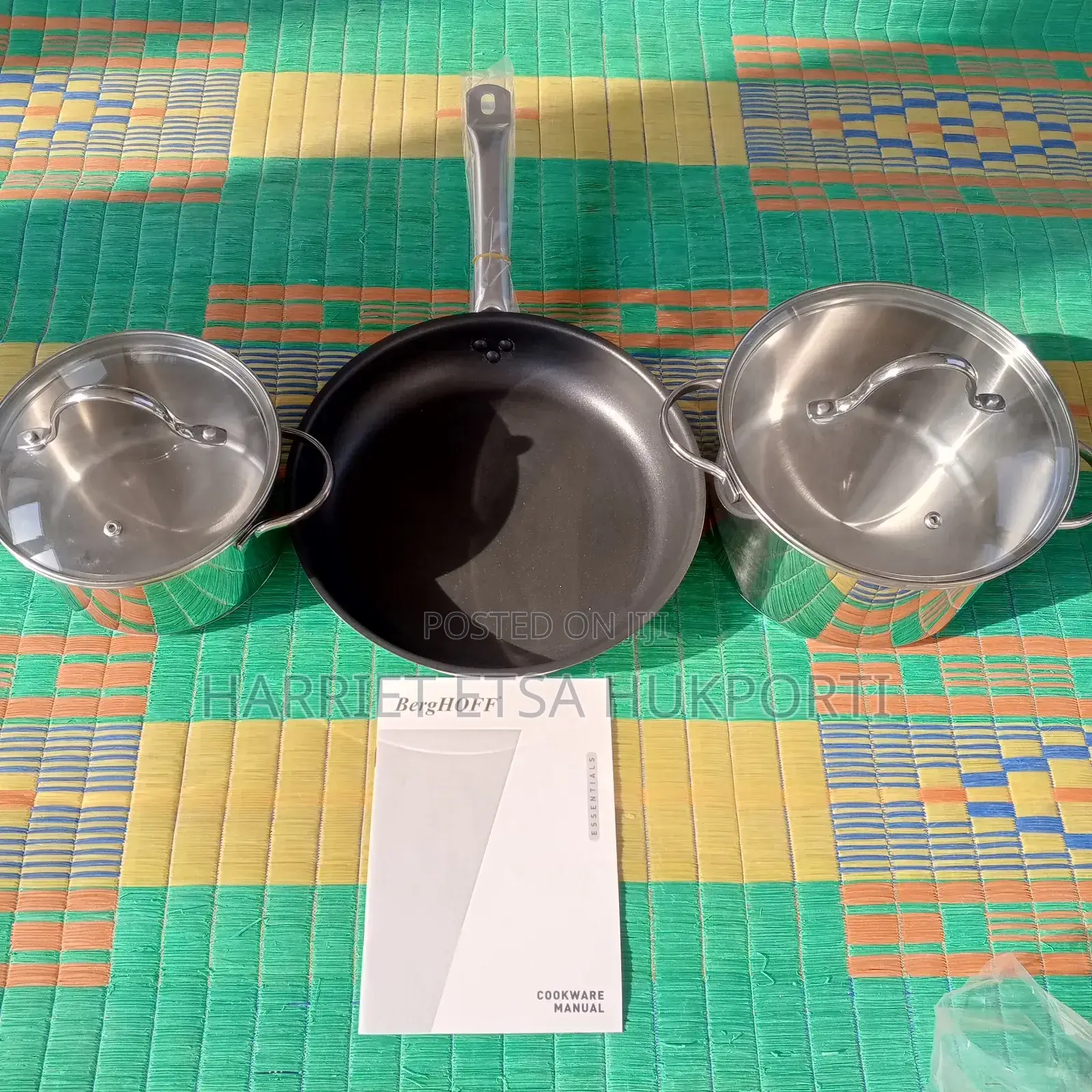 2 Pot Multipurpose Set,1 Frying Pan Saucepan With Glass Lids