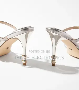 Studded 3-Strap High-Heel Sandal (Size 8)