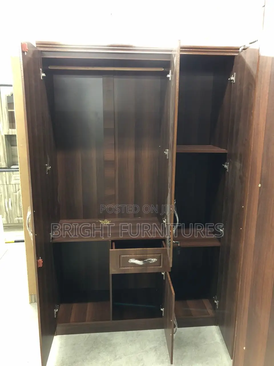 Foreign Three (3) Door Wardrobe With Mirror and Drowners