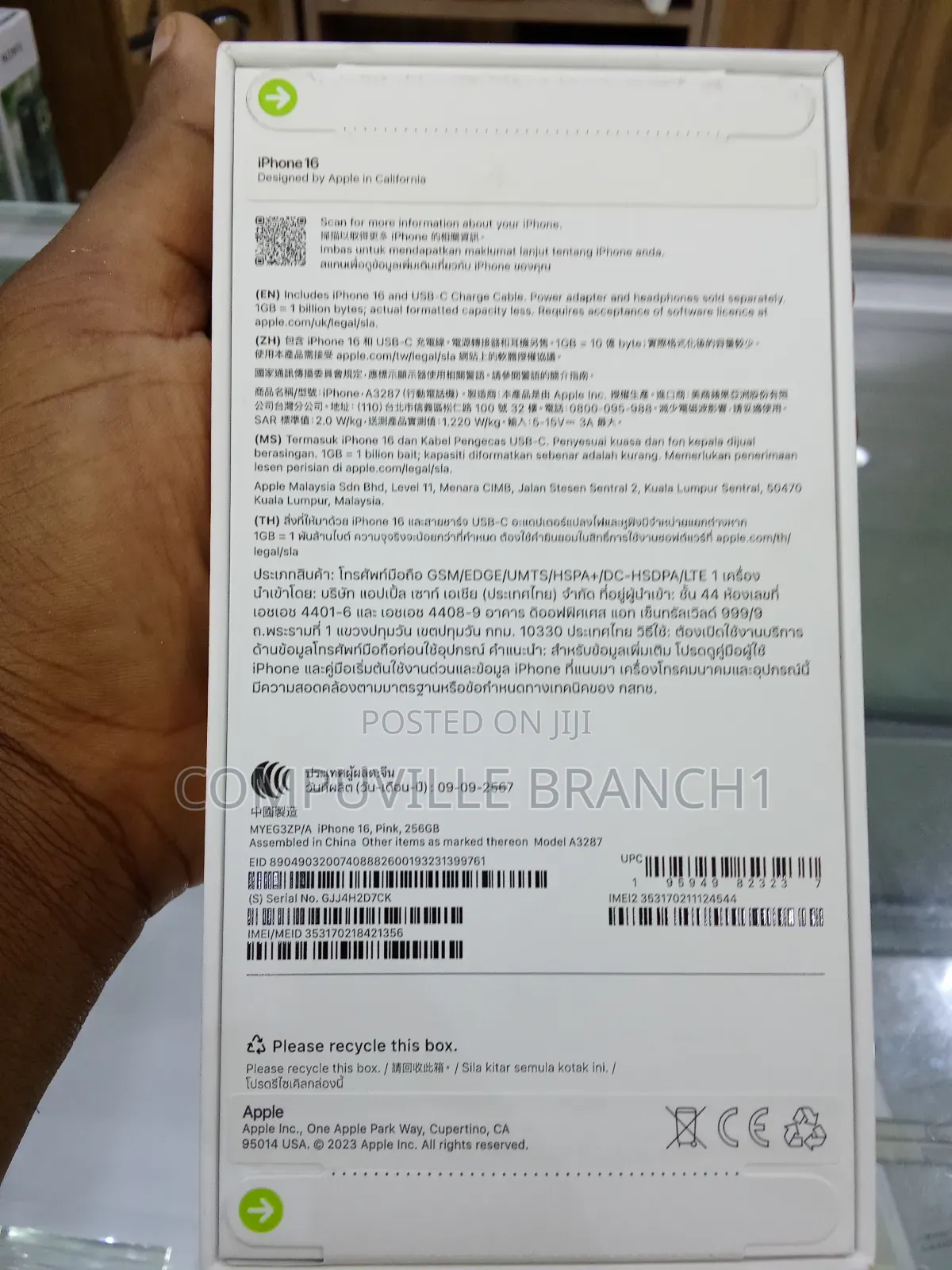 New Apple iPhone 16 256 GB Pink